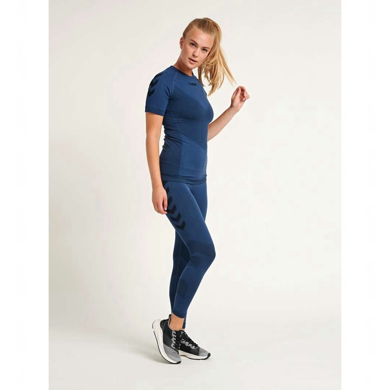 Hummel First Seamless S/S W Jersey Dames Donkerblauw | 562335-970