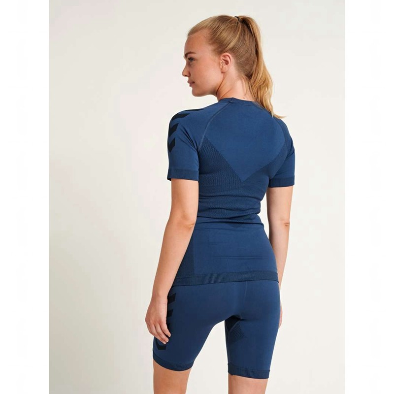 Hummel First Seamless S/S W Jersey Dames Donkerblauw | 562335-970