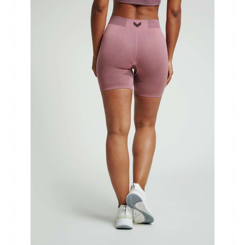 Hummel First Seamless Tr Sht Tigh W Korte Broek Dames Roze | 240231-180