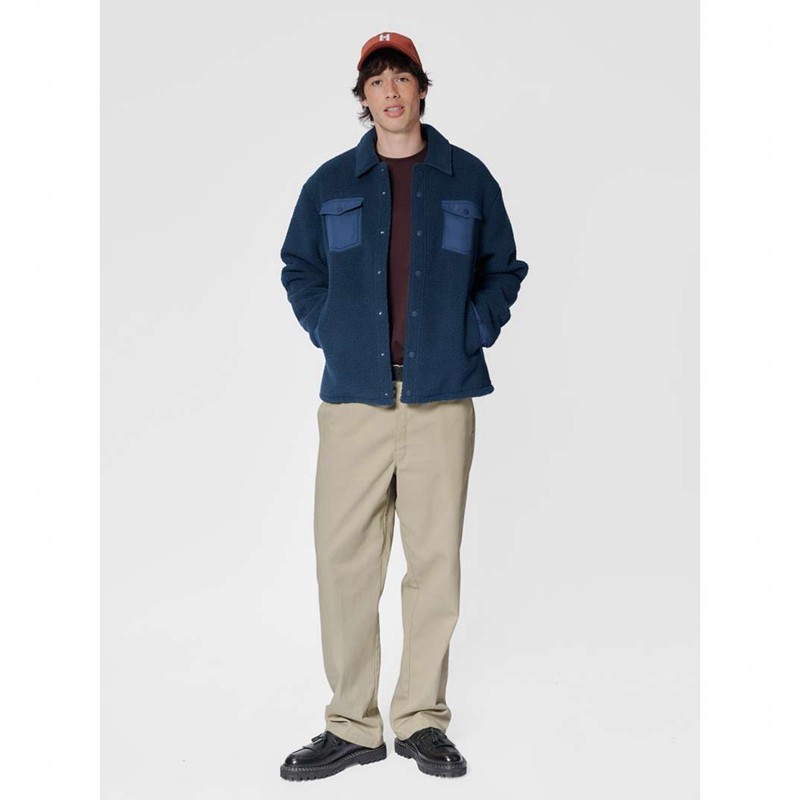 Hummel Fleece Overshirt Sportswear Bucket Hoed Heren Donkerblauw | 354934-623