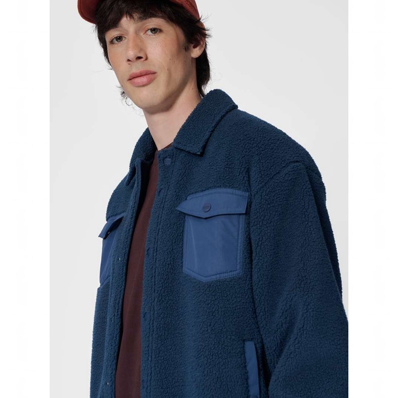 Hummel Fleece Overshirt Sportswear Bucket Hoed Heren Donkerblauw | 354934-623