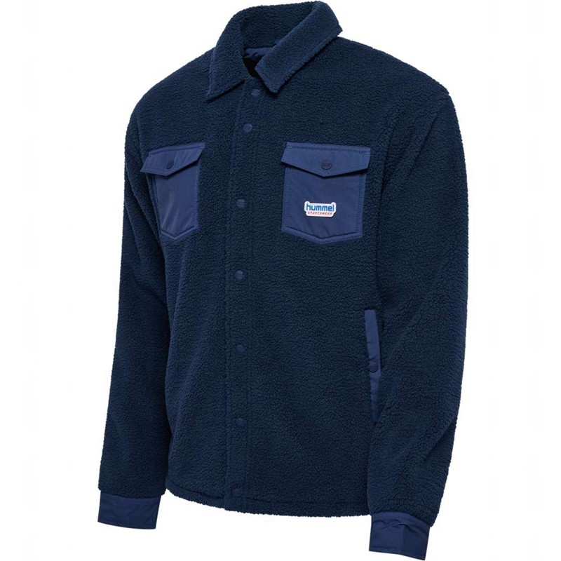 Hummel Fleece Overshirt Sportswear Bucket Hoed Heren Donkerblauw | 354934-623