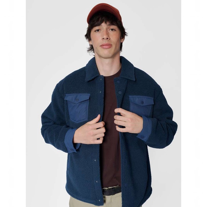 Hummel Fleece Overshirt Sportswear Bucket Hoed Heren Donkerblauw | 354934-623