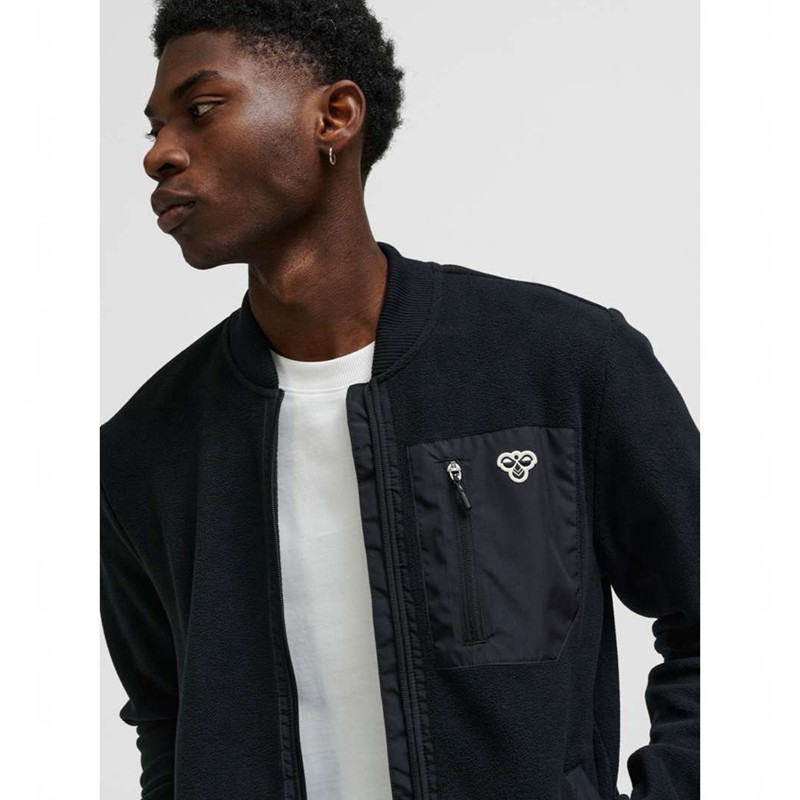 Hummel Fleece Zip Bee T-shirts Heren Zwart | 707399-486