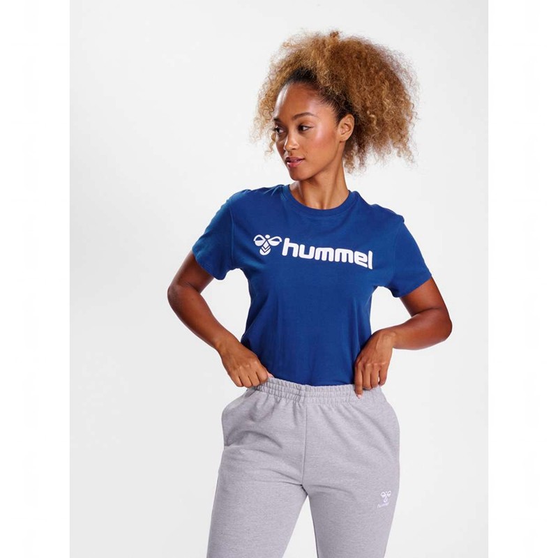 Hummel Go 2.0 Logo S/S T-shirts Dames Blauw | 121902-517