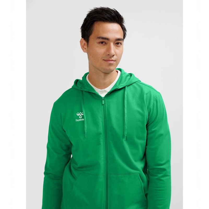 Hummel Go 2.0 Zip Hoodie Heren Groen | 096384-135