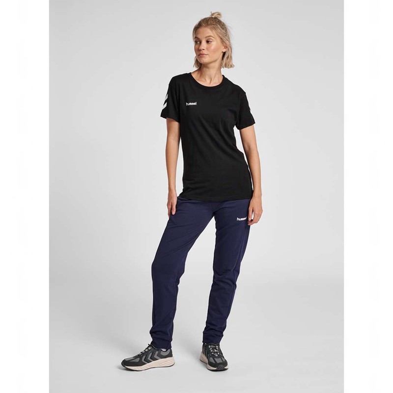 Hummel Go Cotton S/S Hoodie Dames Zwart | 063359-885
