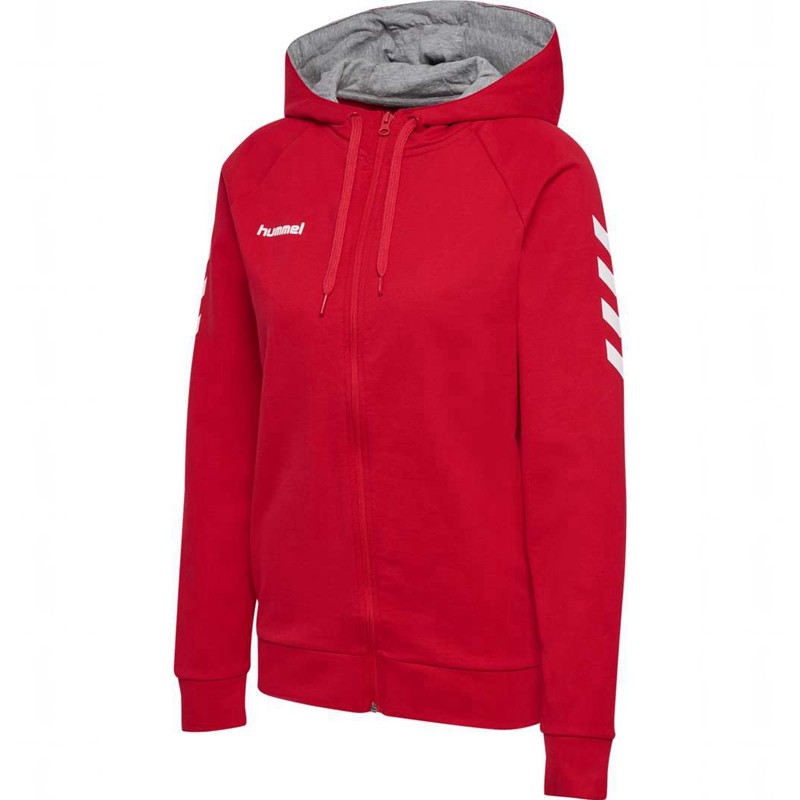 Hummel Go Cotton Zip Broek Dames Rood | 885534-550