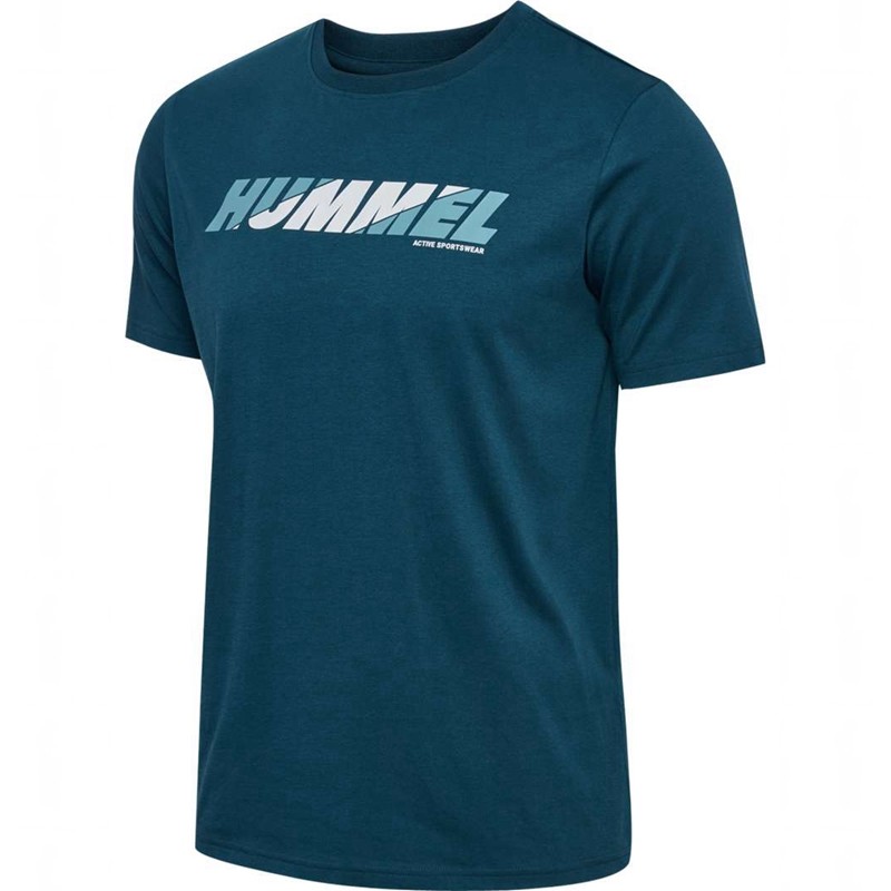 Hummel Graphic Bold Logo T-shirts Heren Donkerblauw | 346020-841