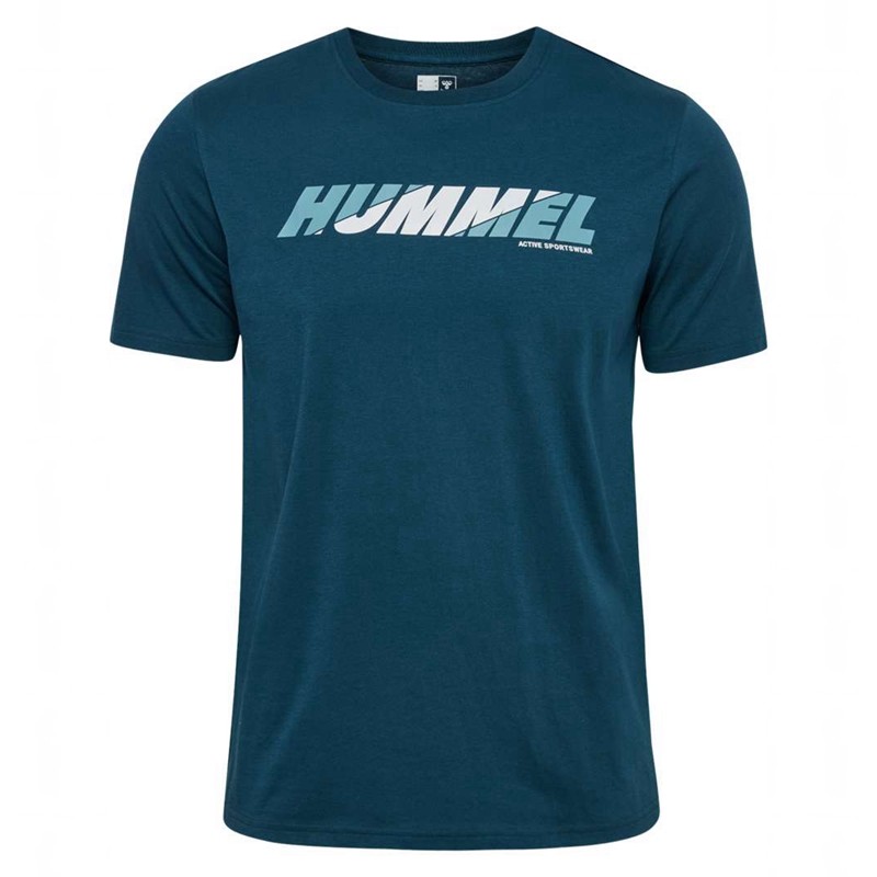 Hummel Graphic Bold Logo T-shirts Heren Donkerblauw | 346020-841