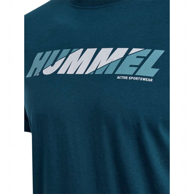 Hummel Graphic Bold Logo T-shirts Heren Donkerblauw | 346020-841