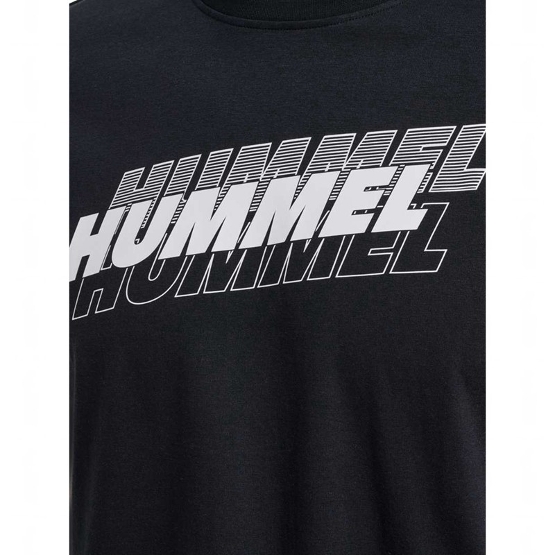 Hummel Graphic Triple Logo Cotton T-shirts Heren Zwart | 135989-960