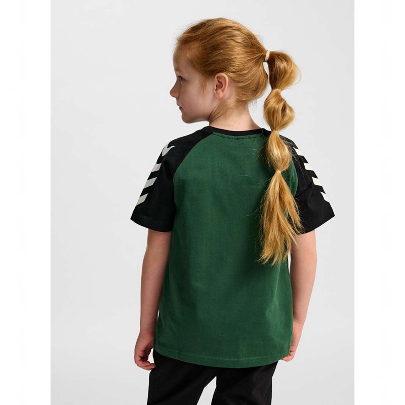 Hummel Jr Logo S/S T-shirts Kinderen Groen | 201692-540