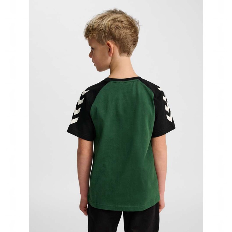 Hummel Jr Logo S/S T-shirts Kinderen Groen | 201692-540