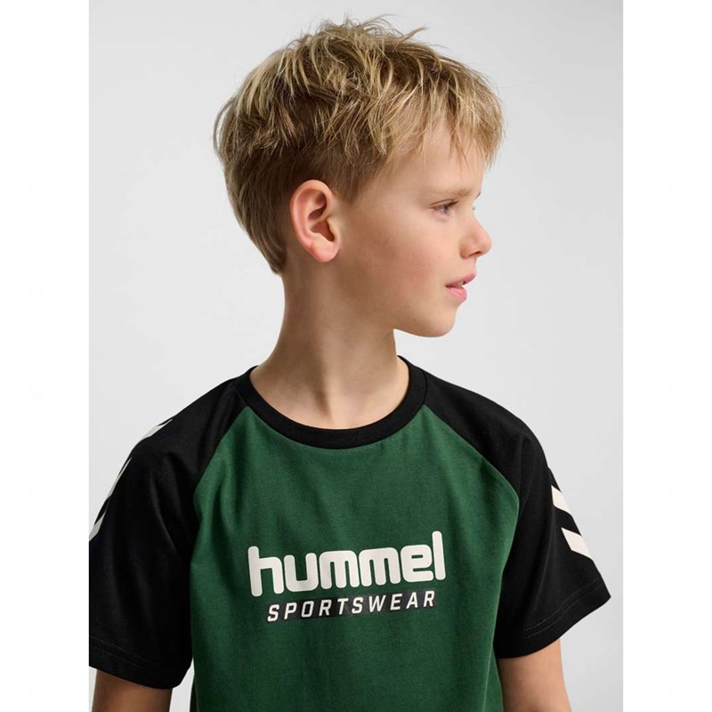 Hummel Jr Logo S/S T-shirts Kinderen Groen | 201692-540