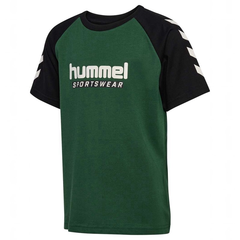 Hummel Jr Logo S/S T-shirts Kinderen Groen | 201692-540