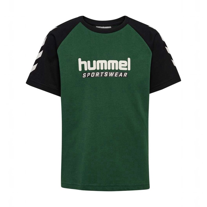 Hummel Jr Logo S/S T-shirts Kinderen Groen | 201692-540