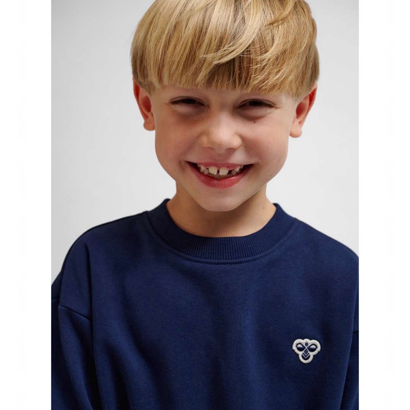 Hummel Jr Loose Crewneck Bee Handschoenen Kinderen Donkerblauw | 208903-616