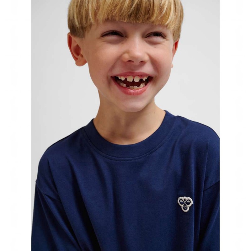 Hummel Jr Loose S/S Bee T-shirts Kinderen Donkerblauw | 663811-238