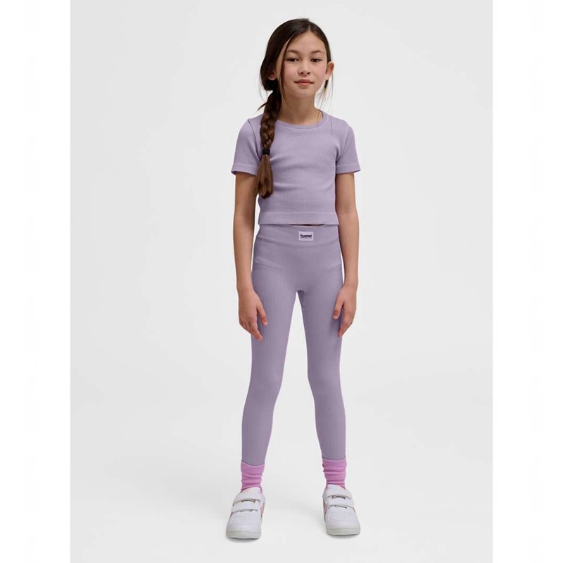 Hummel Jr Seamless Rib Mw Hardloopbroek Kinderen Lavendel | 330737-978
