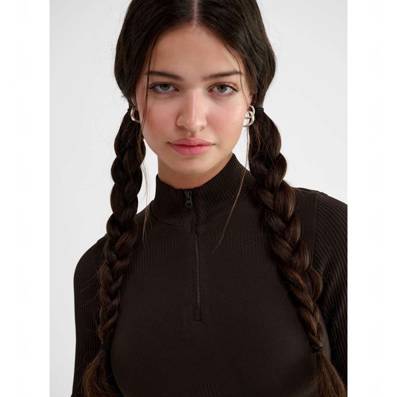Hummel Knitteds Zip Tanktop Dames Chocola | 655218-379