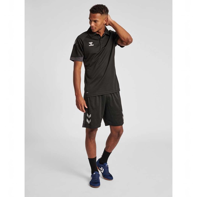 Hummel Lead Functional Poloshirt Heren Zwart | 548869-264