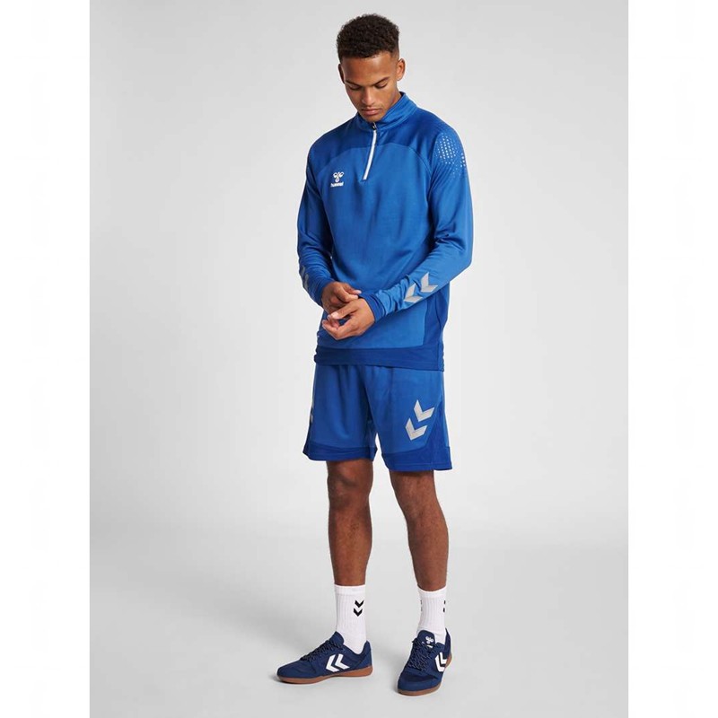 Hummel Lead Half Zip Hoodie Heren Blauw | 531298-180