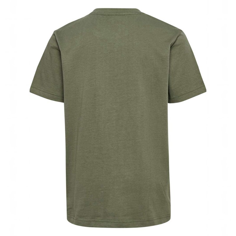Hummel Leo S/S T-shirts Kinderen Olijfgroen | 877082-861