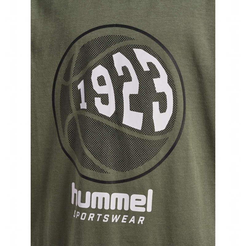 Hummel Leo S/S T-shirts Kinderen Olijfgroen | 877082-861