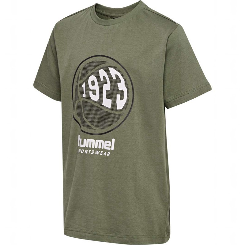 Hummel Leo S/S T-shirts Kinderen Olijfgroen | 877082-861