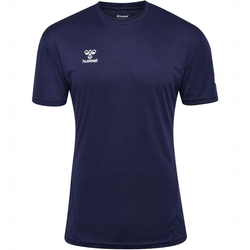 Hummel Logo T-shirts Heren Donkerblauw | 603154-571