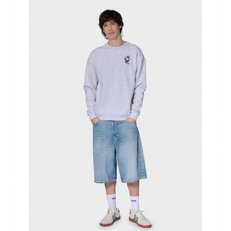 Hummel Loose Crew Wrong Yellow Sweatshirts Heren Grijs | 468849-367