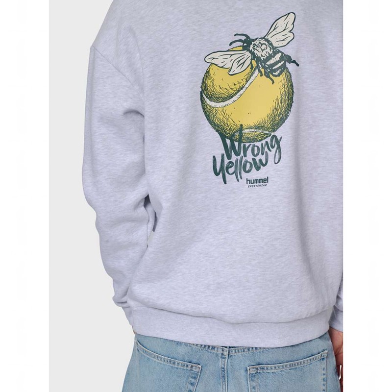 Hummel Loose Crew Wrong Yellow Sweatshirts Heren Grijs | 468849-367