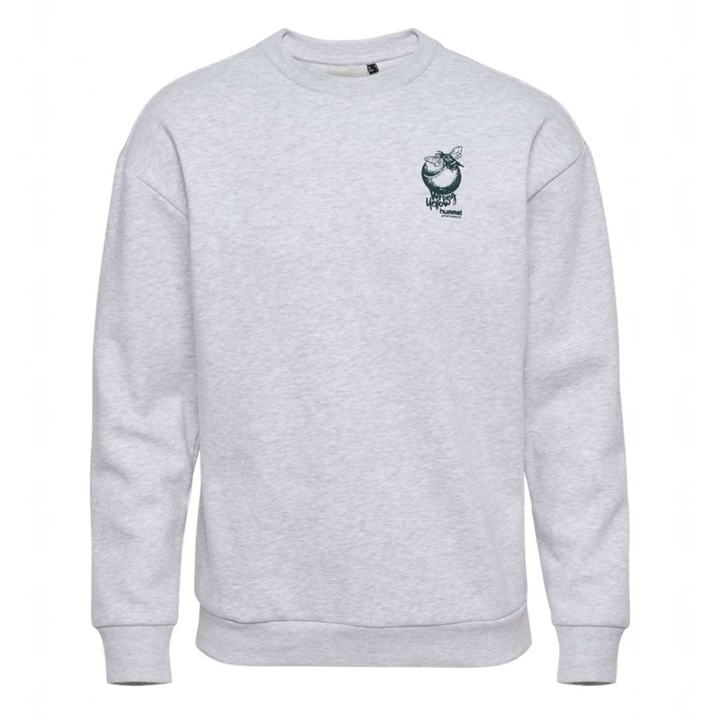 Hummel Loose Crew Wrong Yellow Sweatshirts Heren Grijs | 468849-367