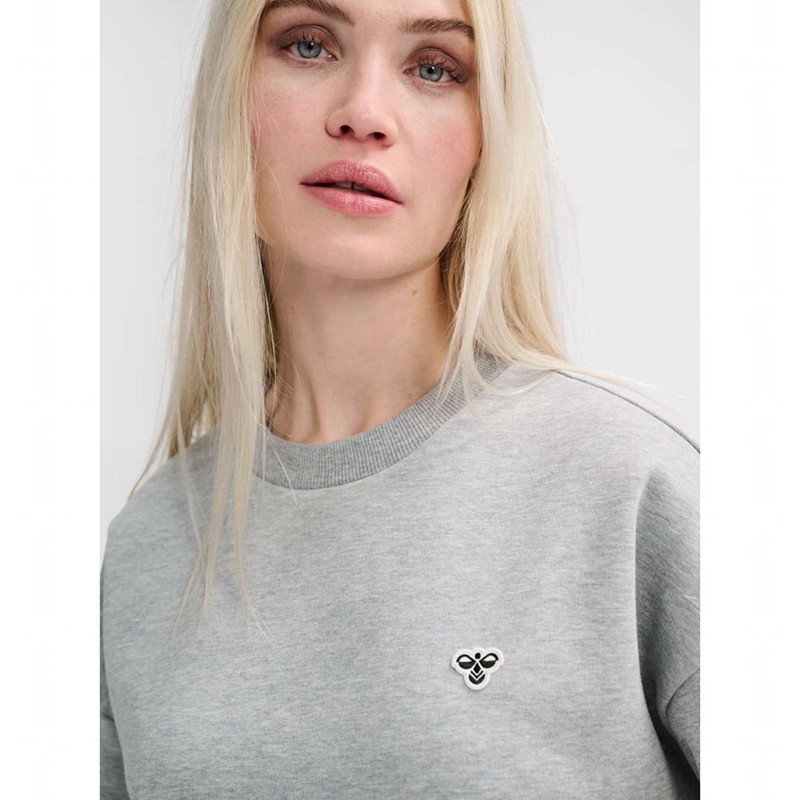 Hummel Loose Crewneck Bee Sweatshirts Heren Grijs | 250689-389