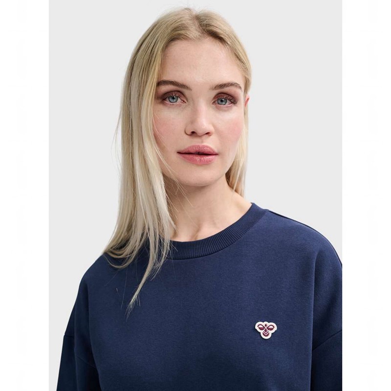 Hummel Loose Crewneck Bee Sweatshirts Heren Donkerblauw | 748956-168