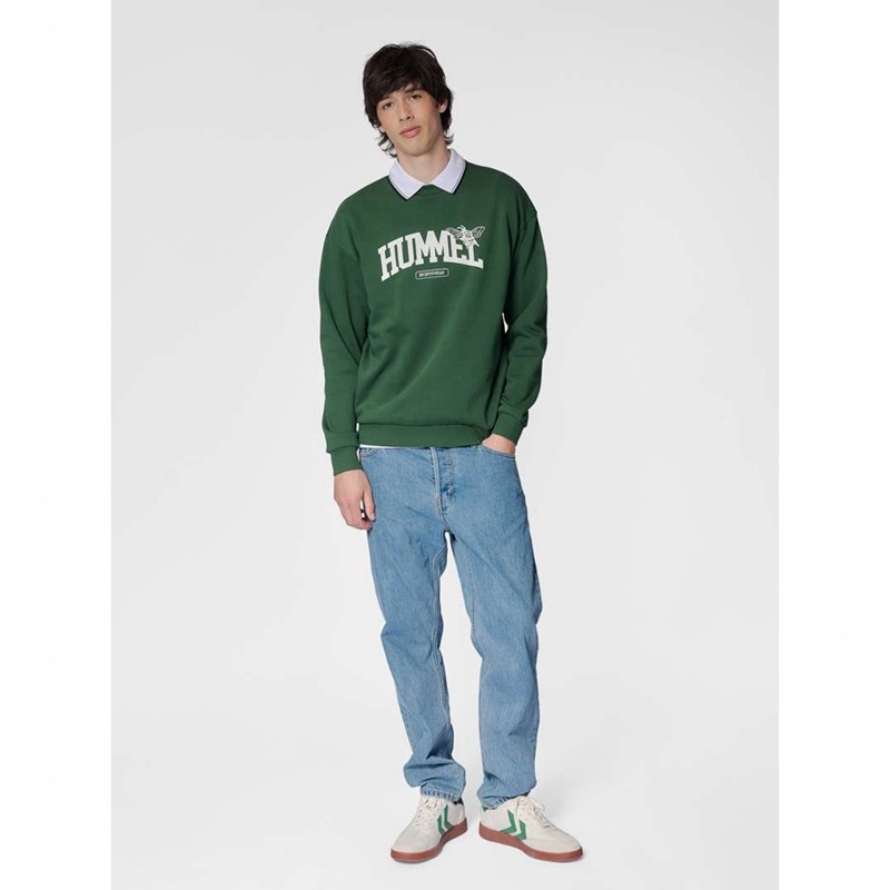 Hummel Loose Crewneck University Bee Sweatshirts Heren Groen | 905742-884