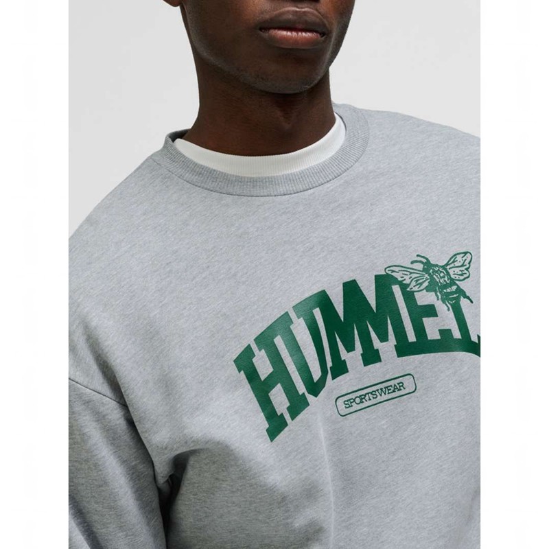 Hummel Loose Crewneck University Bee Sweatshirts Heren Grijs | 433303-207