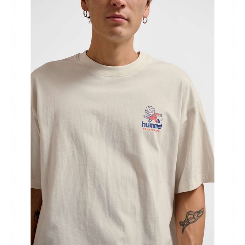 Hummel Loose S/S Headball T-shirts Heren Wit | 730143-924