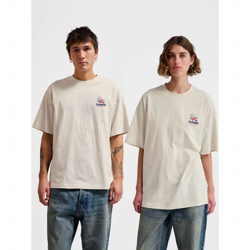Hummel Loose S/S Headball T-shirts Heren Wit | 730143-924