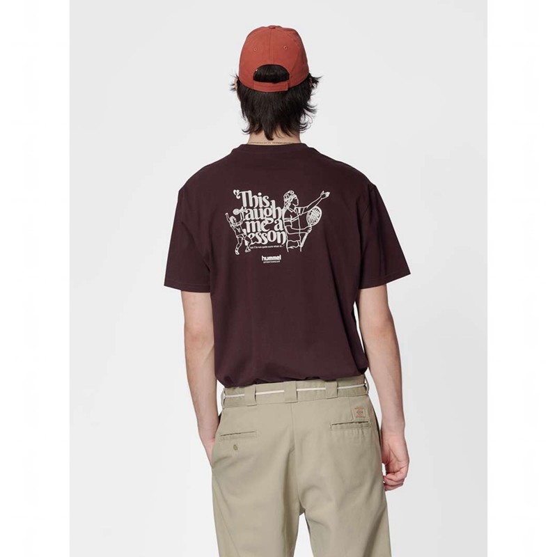 Hummel Loose S/S Lesson T-shirts Heren Chocola | 266790-491