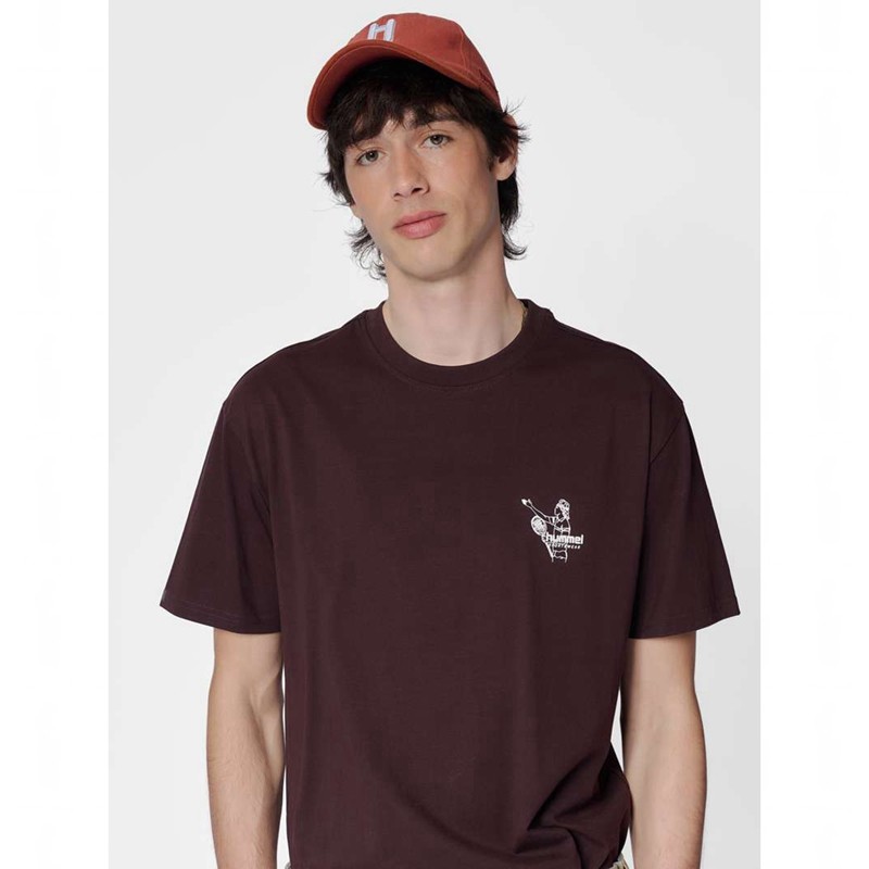 Hummel Loose S/S Lesson T-shirts Heren Chocola | 266790-491