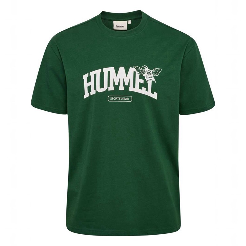 Hummel Loose S/S University Bee T-shirts Heren Groen | 345633-191