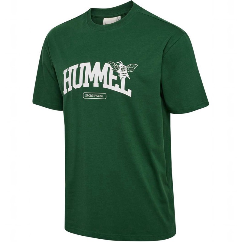 Hummel Loose S/S University Bee T-shirts Heren Groen | 345633-191