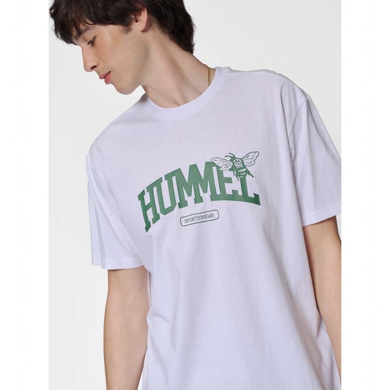 Hummel Loose S/S University Bee T-shirts Heren Wit | 492016-221