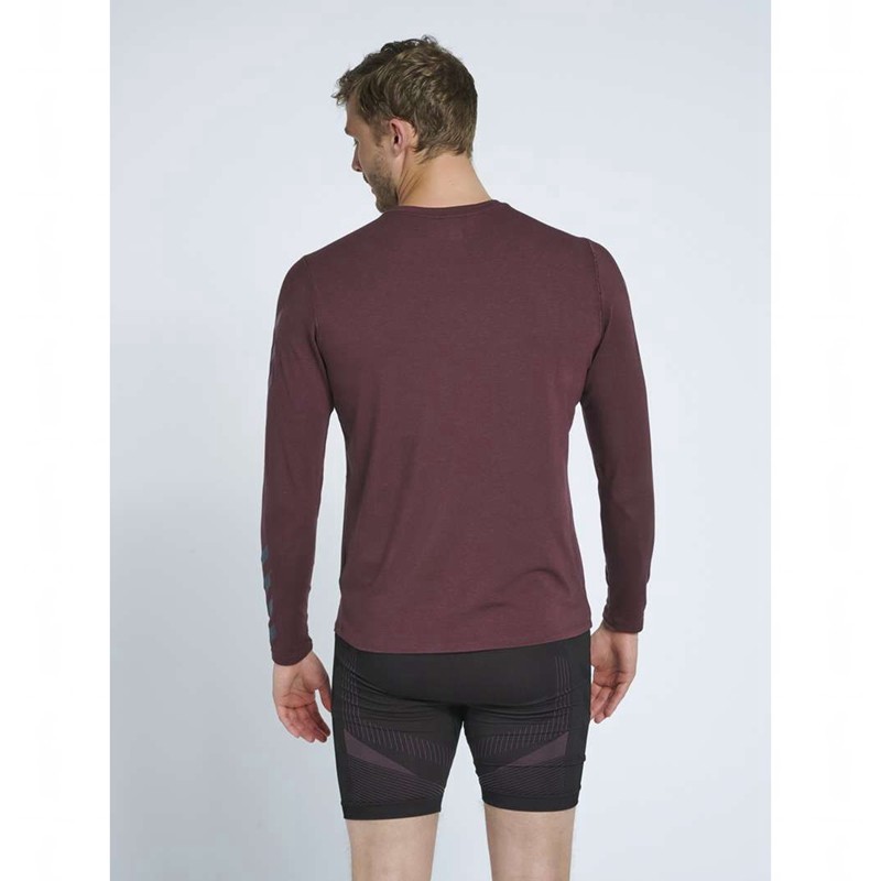 Hummel Mace Ls T-shirts Heren Bordeaux | 031609-425