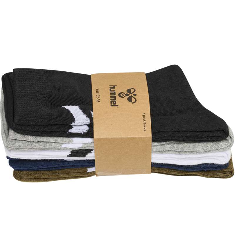 Hummel Make My Day 5-pack Sokken Kinderen Olijfgroen | 708577-990