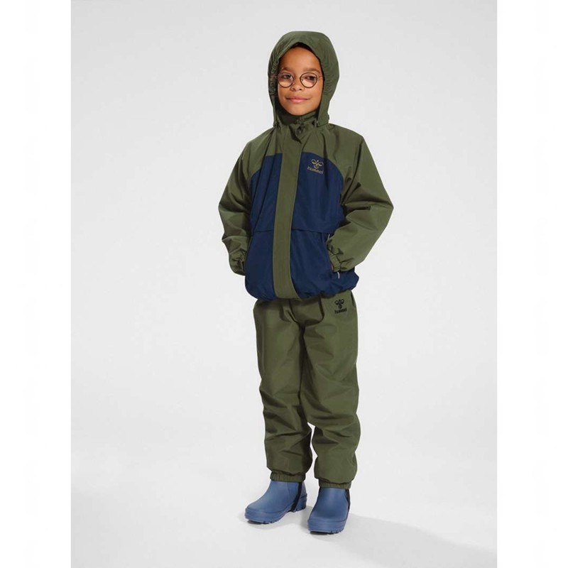 Hummel Monsun Tex Shell Jassen Kinderen Olijfgroen | 694850-025