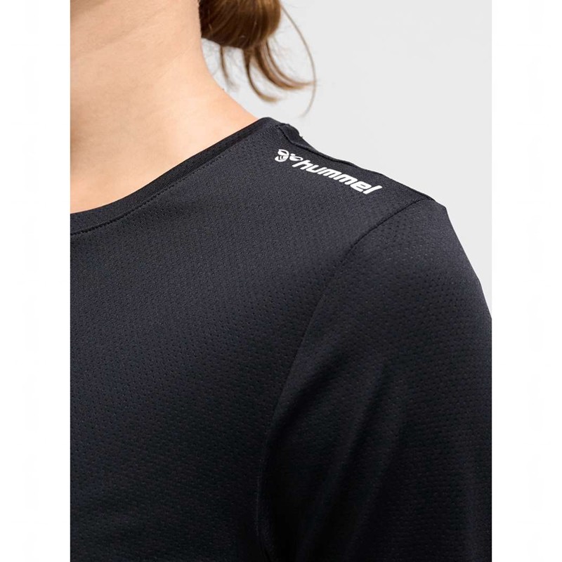 Hummel Mt Aura Mesh L/S T-shirts Dames Zwart | 834477-118