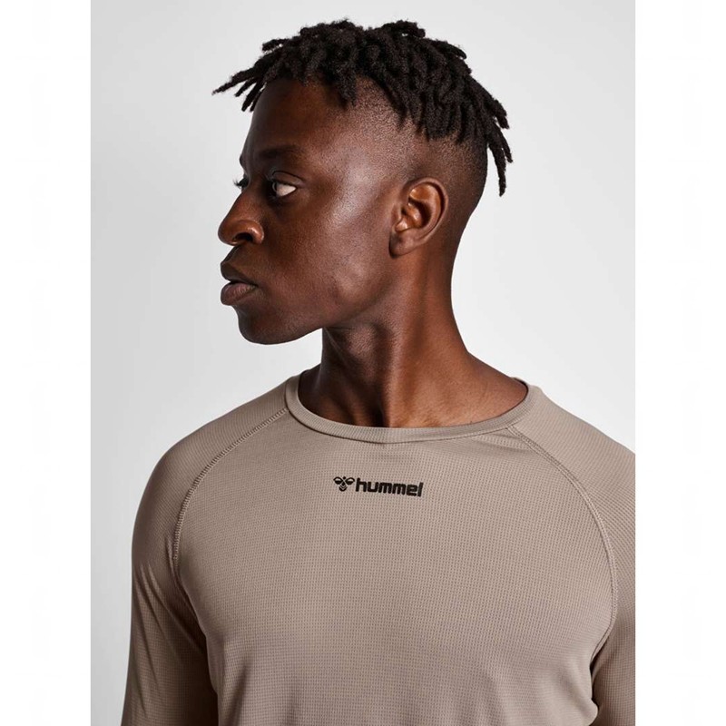 Hummel Mt Bow L/S T-shirts Heren Beige | 358227-688
